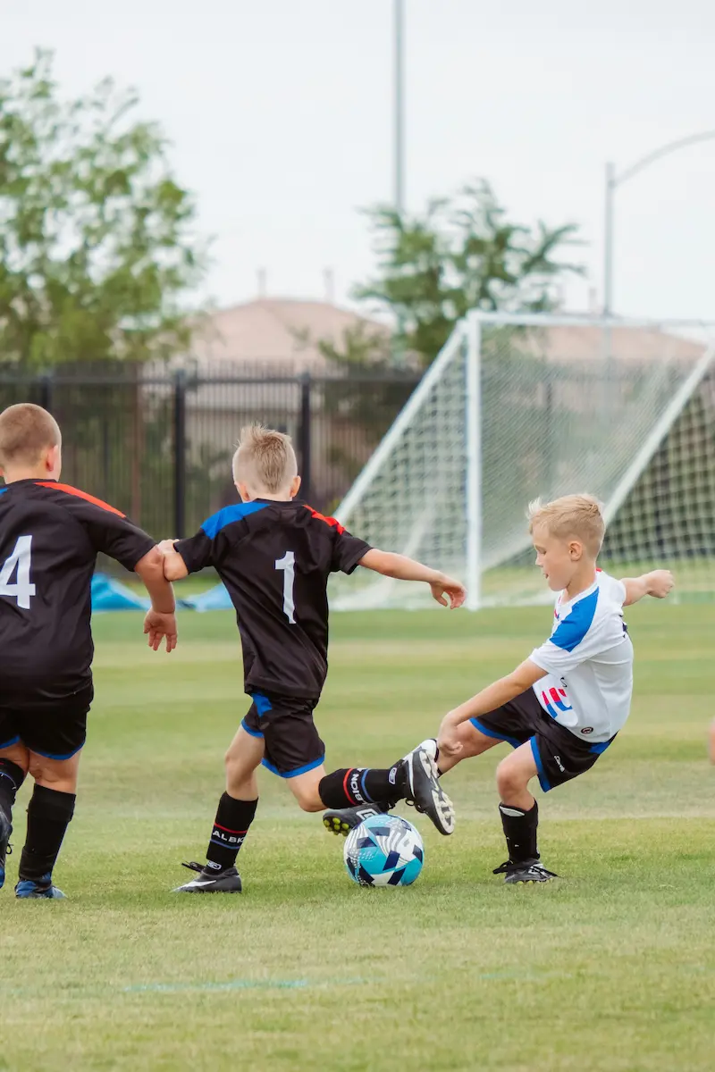 kids playing football